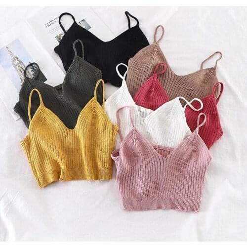 Womens Tube Top Female Clothing 2021 Summer Knit Tanks and Camis Solid Corset Crop Tops Elastic Knitwear Y2k Fashion Streetwear