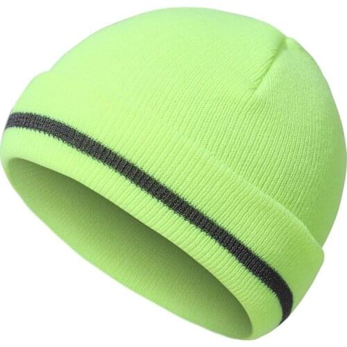 Winter Reflective Beanie Bataclave Knitted Hat Woolen Cap Hood Hat Casual Autumn and Winter Warm Hats Fashion Outside riding hat