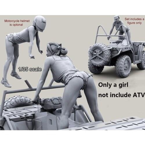 1/35 Resin Model Building Kit Figure Female Rider(no ATV)