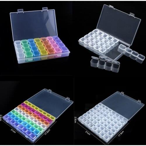 8/28/56 Lattices Dismountable Colorful/transparent Diamond Painting Boxes Embroidery Tool Home Cross Stitch Storage Organizer
