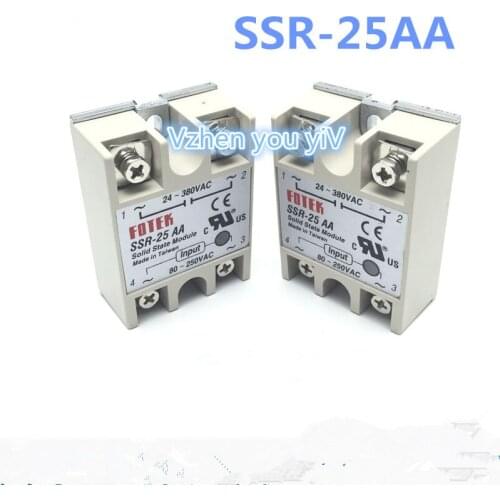 Promotion//1 pcs FOTEK TYPE SSR-25AA Manufacturer 25A ssr solid relay,output 24-380VAC input 80-250VAC good quality SSR 25AA 25A