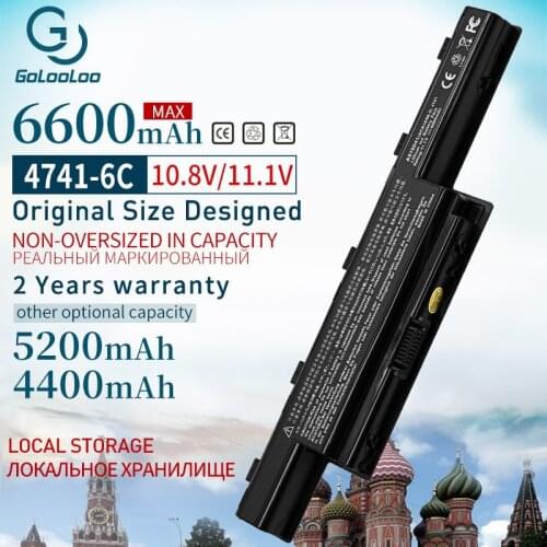 Golooloo 6Cells 11.1V Laptop Battery For Acer Aspire V3 4741 4253G 5741G 5742 5551G 5560G 5750G NV49C13C AS10G3E AS10D75 6600mAh