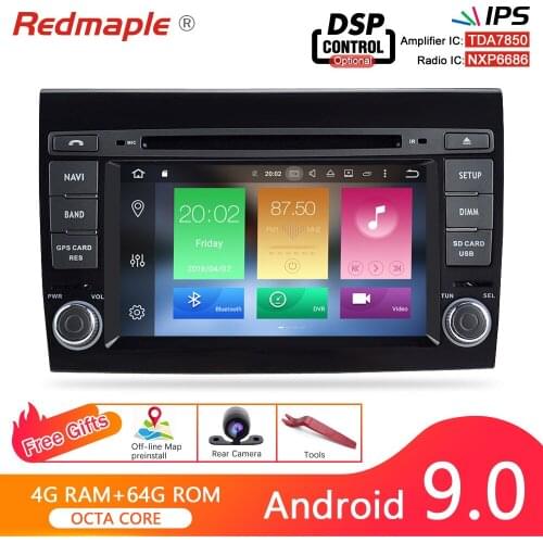 4G RAM Android 9.0 Car Radio DVD Stereo Navigation For Fiat Bravo 2007-2012 Auto Audio WIFI Player GPS Bluetooth Multimedia