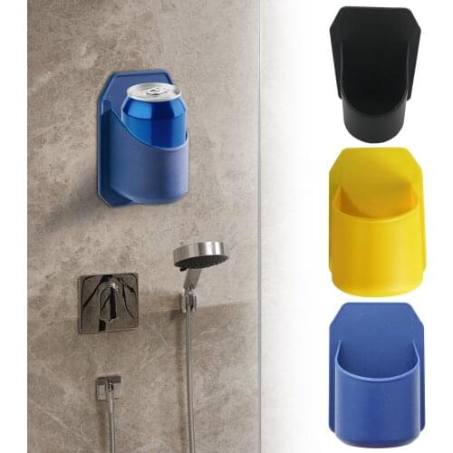 Shower Beer Rack Bathtub Seamless Paste Bathroom Wine Beer Beverage Rack Portable Shower Drink Cup Holder Organizer Dropshipping