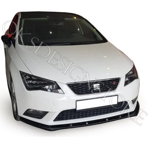 For Seat Leon 2013 2014 2015 2016 2017 Front Bumper Lip 3 pcs Glossy Black Splitter Diffuser Lip Body Kit Spoiler Bumpers For