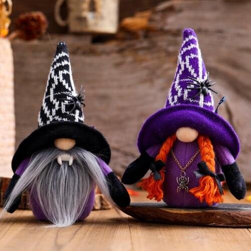 Thanksgiving Halloween Decoration Faceless Doll Spider Bat Harvest Tabletop Figurine Black Decorations Gnome Plush