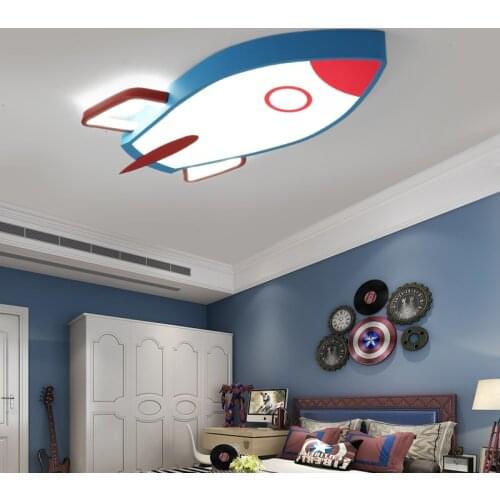 Creative cartoon rocket ceiling lights for kids bedroom decor Baby Boys children ceiling lamp Nursery ceiling light led lighting