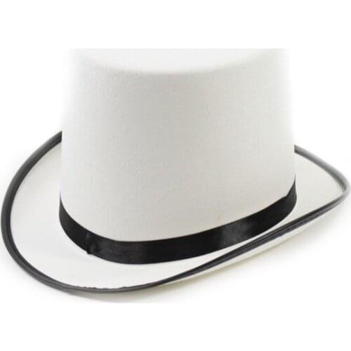 Magician top hat white top hat for adults gentleman accessories gentleman cap festival dance hat halloween cosplay