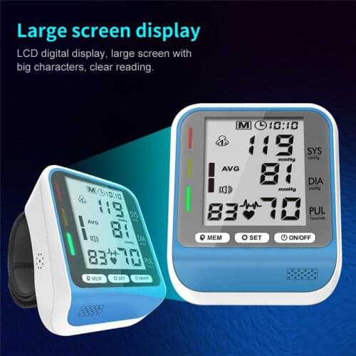 Health Care Blood Pressure Meter Digital Automatic Sphygmomanometer Wrist Tonometer Equipment Tensiometer Portable BP Monitors