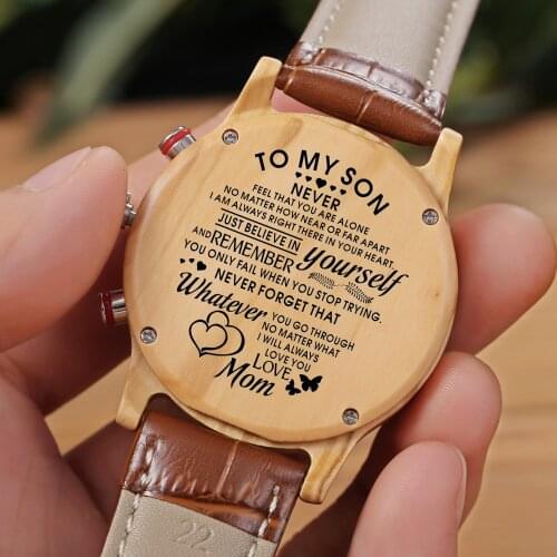 To My Son-I Will Always Carry You In My Heart From Mum Engraved Watch Mens Gifts