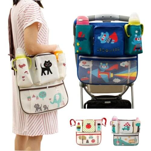 Cartoon Oxford Diaper Bag Baby Crib Stroller Organizer Bag 4 Colors Multifunction Mummy Bag Baby Care 33*34 cm
