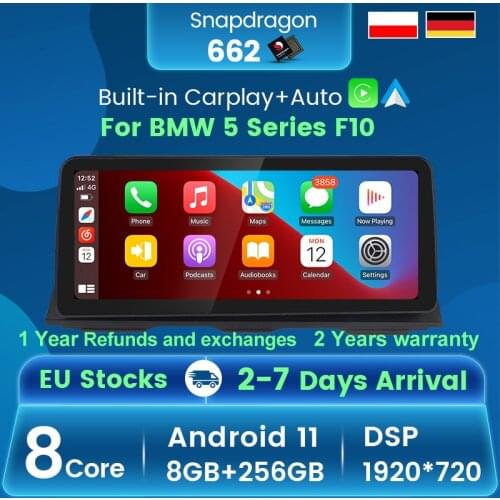 Navifly 12.3'' Snapdragon 662 8G+256G Car Radio Multimedia Player For BMW 5 Series F10 F11 520i (2011-2016) CIC/NBT 1920X720 DSP