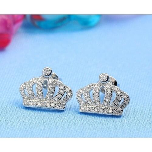 2021 NEW Fashion jewelry New female crown with zircon stud earrings Crystals From Swarovskis on the new product