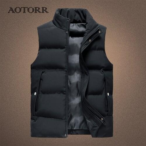 New Casual Vest Men Autumn Winter Stylish 2021 Warm Sleeveless Jacket Male Streetwear Mens Waistcoat Stand Collar Plus Size 5XL