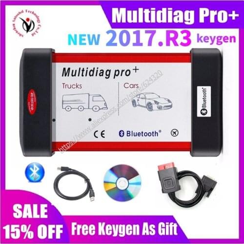 New Arrivals Multidiag Pro 2017.R3 KEYGEN NEC Relays Bluetooth vd Obd2 Scanner for delphis Car&Truck Diagnostic Tool