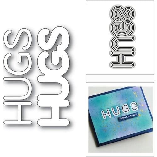 New Christmas Hugs Bold Word Script 2020 Metal Cutting Dies for DIY Scrapbooking and Card Making Decor Embossing Craft No Stamps