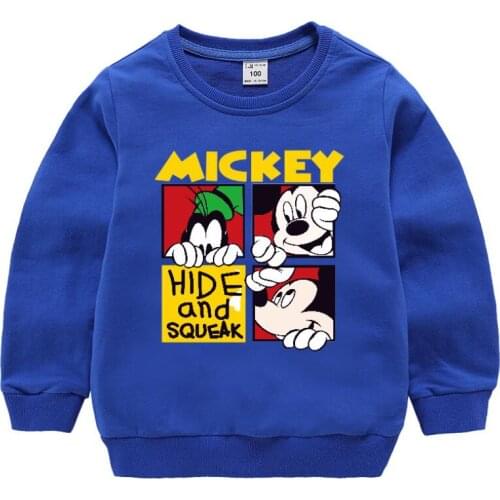 Boys Girls Mickey Sweatshirts Spring Autumn Children Hoodies Baby Girls Print Sweater Kids Cartoon T-shirt Clothing