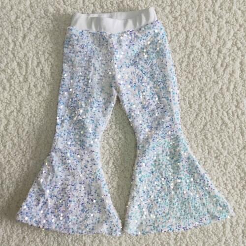 Fall/ Winter Baby Girl Bell Bottom Sequin Lined Pants Boutique Wholesale Style