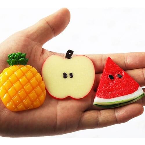 Plastic Simulation Artificial Sliced Fruits Watermelon Apple Orange Pear Lemon Mango Peach Grape Banana Home Decoration