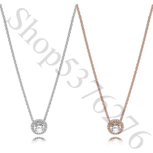 Authentic 925 Sterling Silver Classic Elegance Fashion Necklace Fit Pandora Women Bead Charm Gift DIY Jewelry