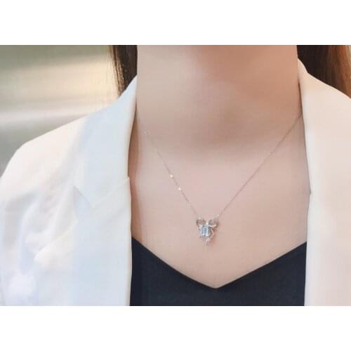 JX516 Solid 18K White Gold Nature Blue Aquamarine Gemstones 1.23ct Pendants Necklaces for Women Fine Jewelry for Women Gifts