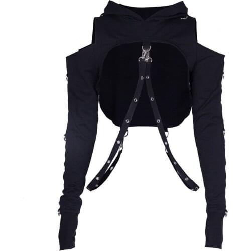 Женские короткие толстовки PUNK STYLE GIRL China At AliExpress