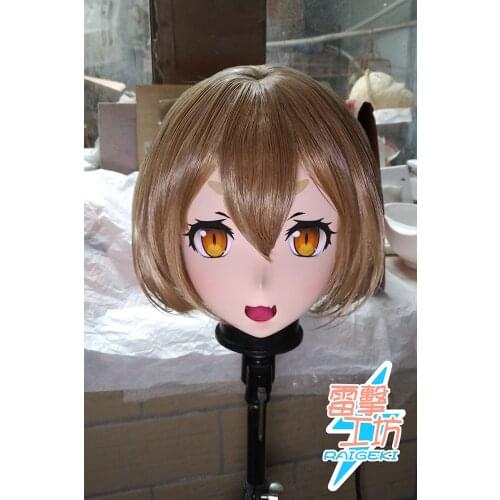 RAIGEKI MAKS 26) Resin 3/4 Head Female/Girl Kigurumi Anime Cosplay Masks Crossdress Japan Role Lolita Crossdresser DOLL BJD Cos