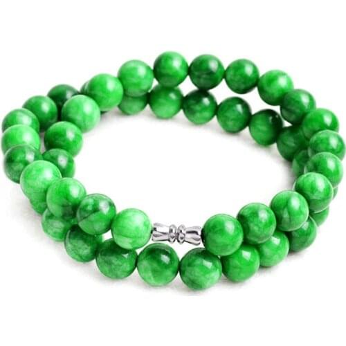 Retro Elegant Semi-precious Stone Necklaces For Women 10mm Round Beads Handwork DIY Choker Necklace Jewelry LN070061