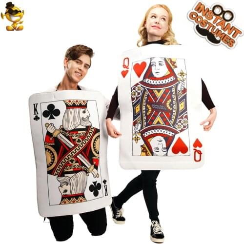 Christmas Adult Couples Card Costume Fancy Dress Up Cosplay Men Women Playing Cards Tunic for Halloween Unisex Suit