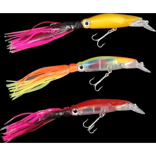Shaddock Fishing 3pcs 24cm Lifelike Fishing Octopus Squid Jig Lure 9 Colors Available Fishing Bait With Treble Fishing Hooks