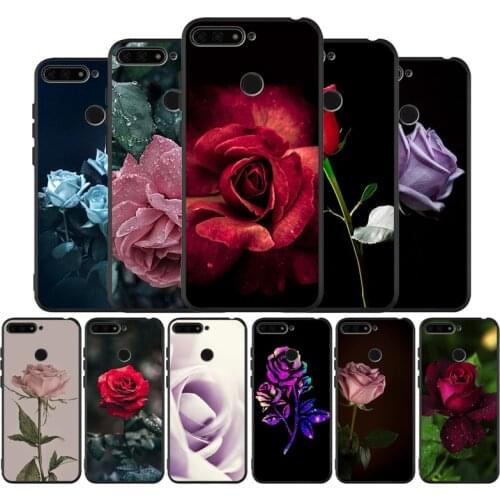 Flower Rose black Silicone Phone Case For honor 30 20 Pro 8 8X 9 10 20 Lite Mate 10 20 30 Lite Pro cover