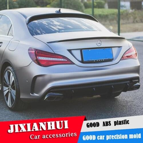 For W117 Spoiler 2015-2018 Mercedes-Benz CLA W117 CLA180 CLA200 Spoiler ABS plastic Material Car Rear Wing Color Rear Spoiler