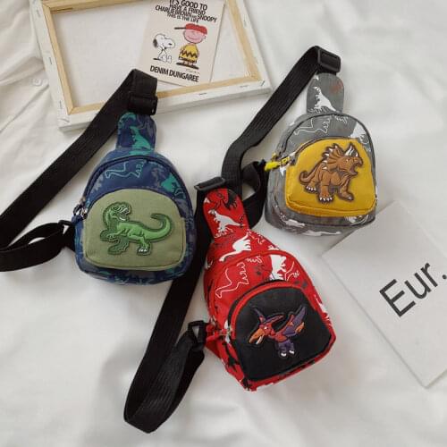 Dinosaur Crossbody Bags For baby Fashion Cute Chest Pack Messenger Bag Small Girl Luxury Cartoon Purses 2020 Canvas Phone Bags