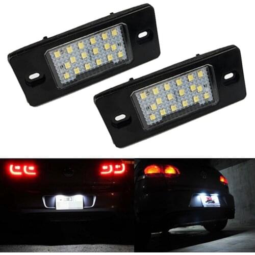 2pcs No Error Number Light Canbus Led License Plate Lamp For VW Porsche Cayenne 2002-2010 Touareg Tiguan Golf 5 Passat B5.5