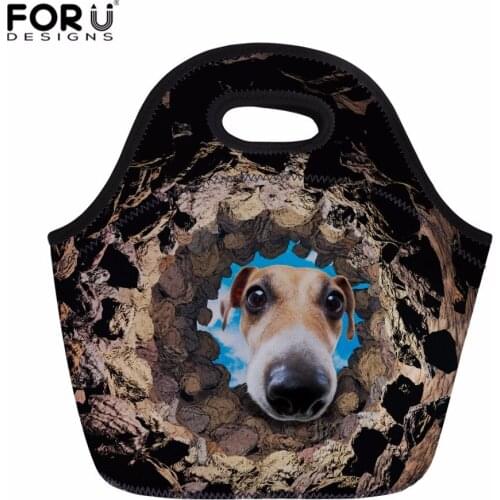 FORUDESIGNS Thermal Portable Lunch Bag Women Kids Baby Casual Bags Box Tote Neoprene Food Container Removable Dog Carry Bag