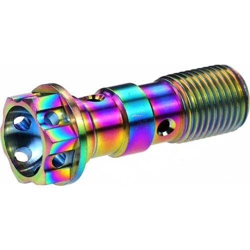 Motorcycle Titanium Banjo Bolt M10*1.25mm/1.0mm 2 Holes For Twin Brake Universal For Honda Yamaha Kawasaki Suzuki Ktm Bmw Ducati