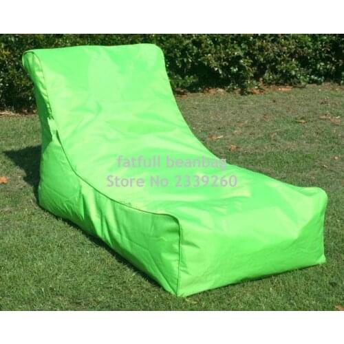 COVER ONLY , no filler - green outdoor garden bean bag chair, portable seat cushion