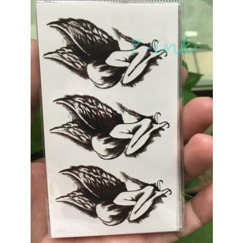 Waterproof Temporary Tattoo Sticker black devil angel tatoo Water Transfer fake tatto flash tatoo 10.5*6cm for man woman
