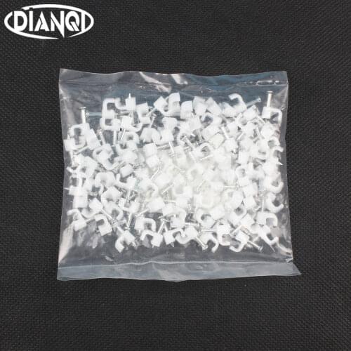 4MM cable clips cable nail wire clips 100PCS/bag 4mm cable clips Square white F4