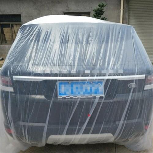 1X Disposable Car Cover Waterproof Transparent Plastic Dustproof Cover Car Rain Covers