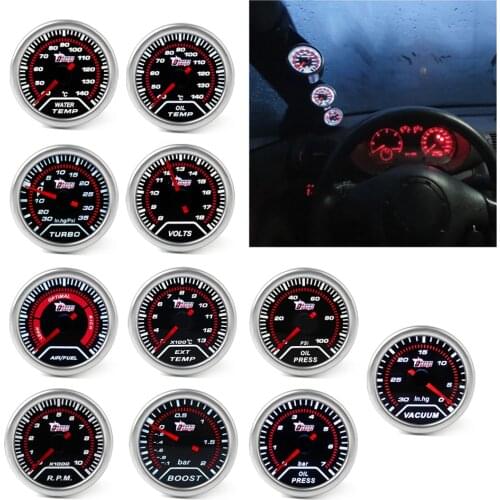 2" 52mm Car Turbo Boost Gauge Bar Psi Water Temperature Gauge Sensor Oil Temp Oil Press Meter Voltmeter Tachometer