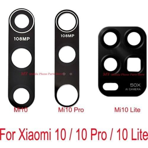 30 PCS Best Quality Rear Back Camera Glass Lens For Xiaomi Mi 10 Pro Lite Back Camera Lens With Sticker For Mi 10 Lite Pro