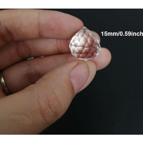 Camal 5pcs 15mm Glass K9 Faceted Crystal Ball Pendant Prisms Lamp Lighting Part Hanging Chandelier Suncatcher Wedding Party DIY