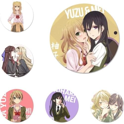 Anime lesbian Citrus Yuzu Aihara Mei Beautiful Icons Pins Badge Decoration Brooches Metal Badges For Backpack Decoration