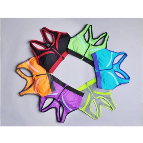 2017 panache bras Athletic Sports Bra Absorb Sweat brassiere vest larger sizes sport bustier with Front Zipper for young girls