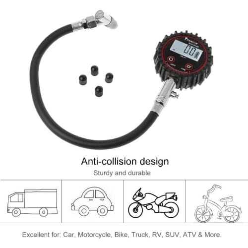 LCD Display Digital Tire Air Pressure Gauge 200 PSI High Accuracy Barometers Monitoring Tools Tester for Car Motorcycle Bicycle