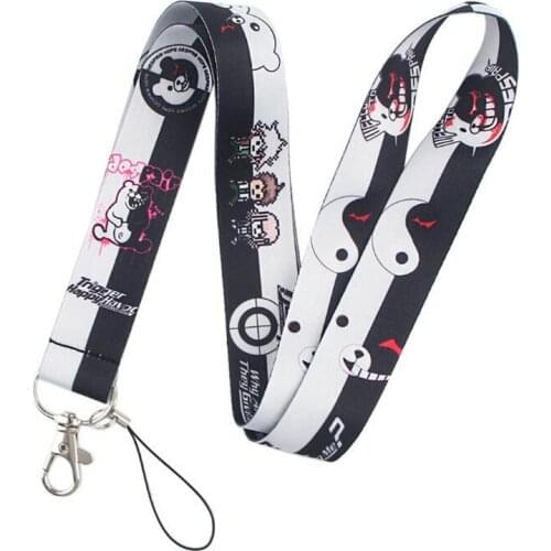 Danganronpa Monokuma Lanyard Necklace Straps Rope Cell Phone Neck Strap Lanyard for ID Card Cartoon Hanging Rope