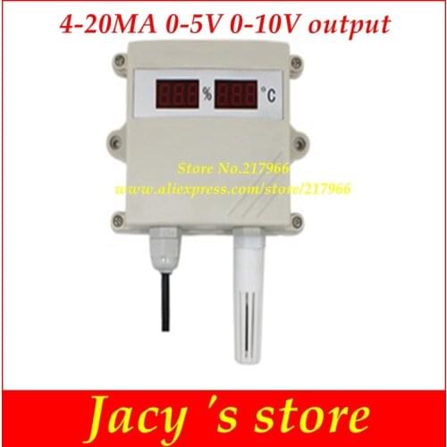 Temperature and humidity transmitter sensor 4-20mA 0-10V 0-5V output digital led display moisture meter