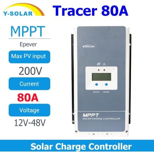 Epever 80A Soalr Controller 12V 24V 36V 48V For Max 200V PV Input Solar Regulator Used For Sealed(Default)/Gel/Flooded/User New