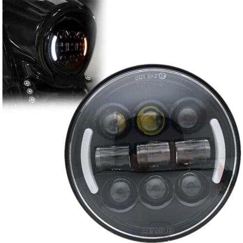 5.75 Inch LED Motorcycle Headlight with DRL 5-3/4 Headlamp Projector Driving Light For Sporster Touring Super Glide Dyna